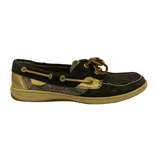 Shoes Flats By Sperry In Gold & Grey, Size:8.5