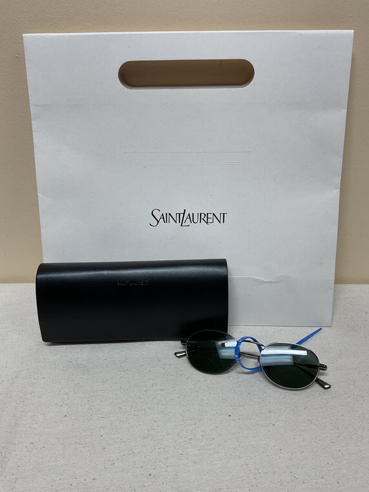 Sunglasses Luxury Designer By Yves Saint Laurent In Silver -as is