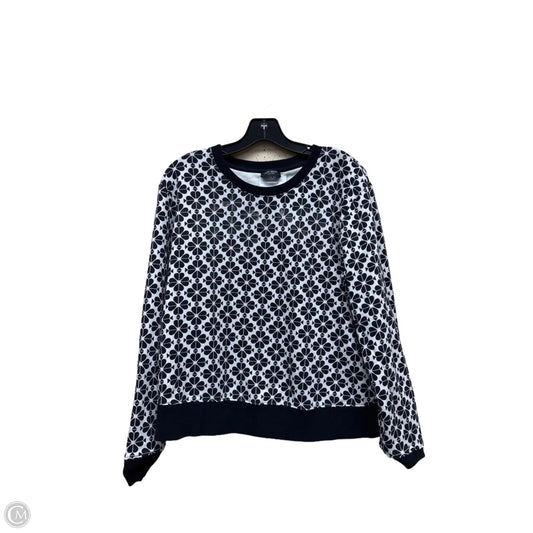 Top Long Sleeve Designer By Kate Spade In Black & White, Size: L