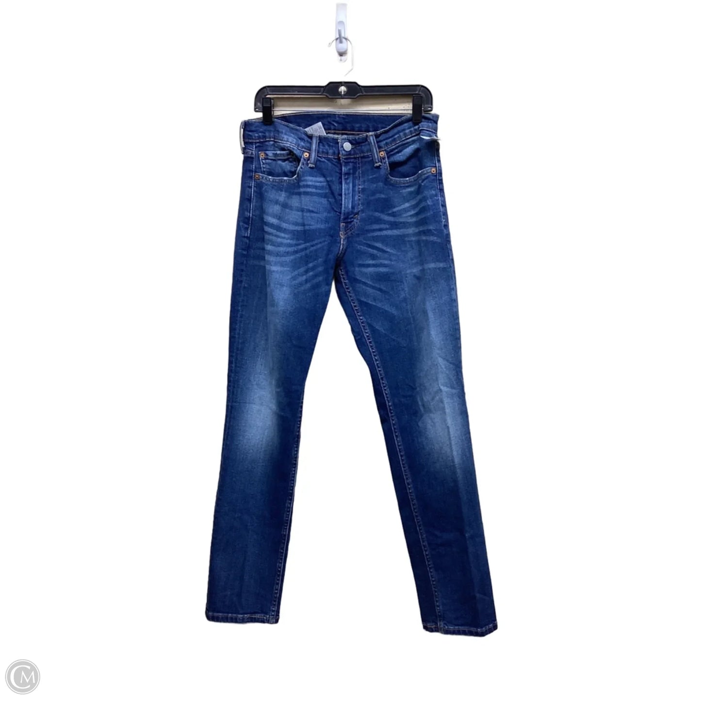 Jeans Straight By Levis In Blue Denim, Size: 14