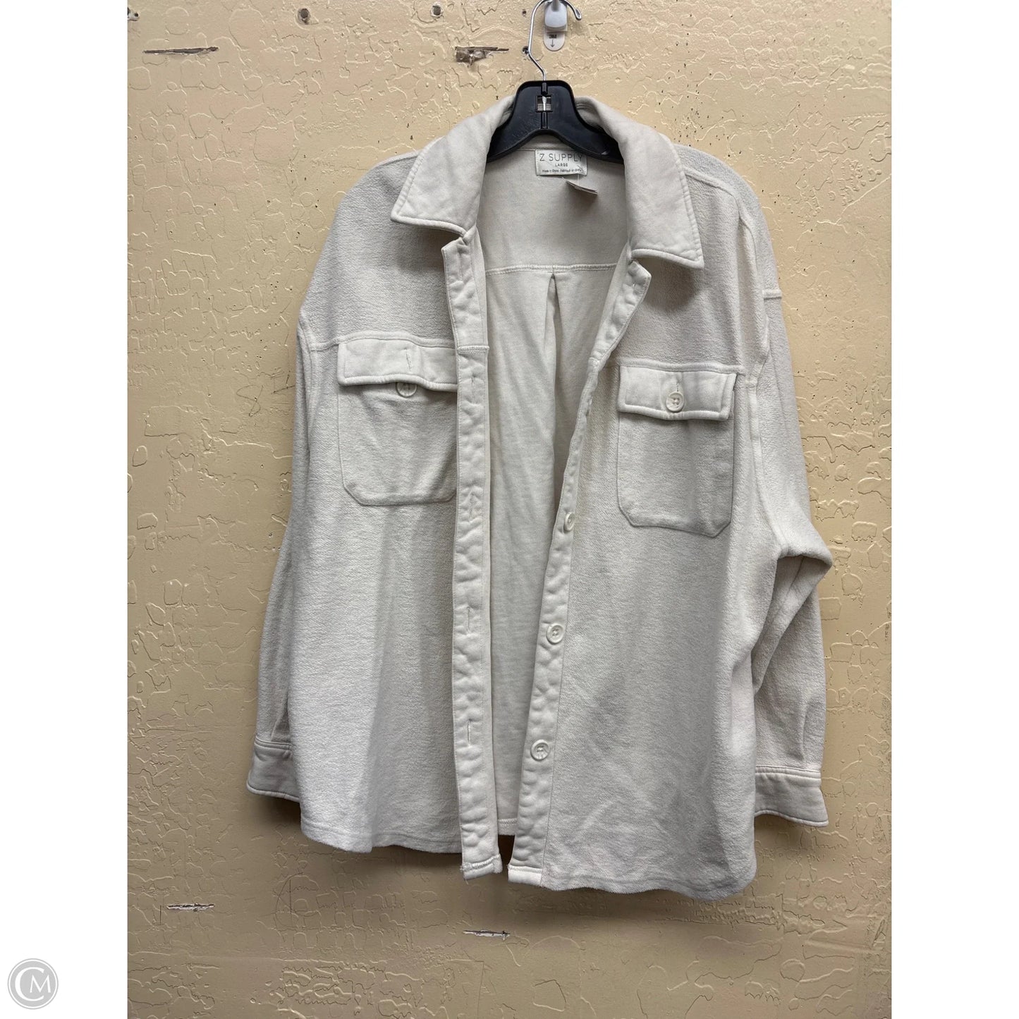 Jacket Shirt By Z Supply In Cream, Size: L