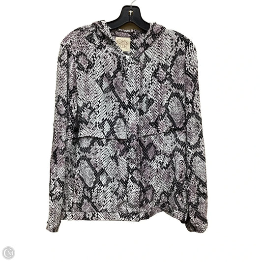 Athletic Jacket By Chaser In Animal Print, Size: L