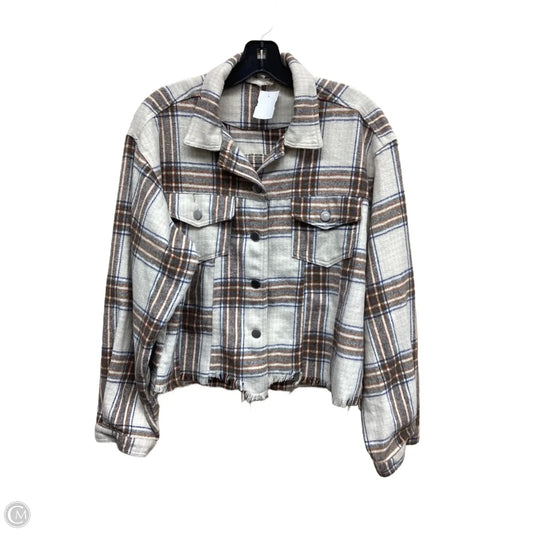 Jacket Shirt By Altard State In Plaid Pattern, Size: M