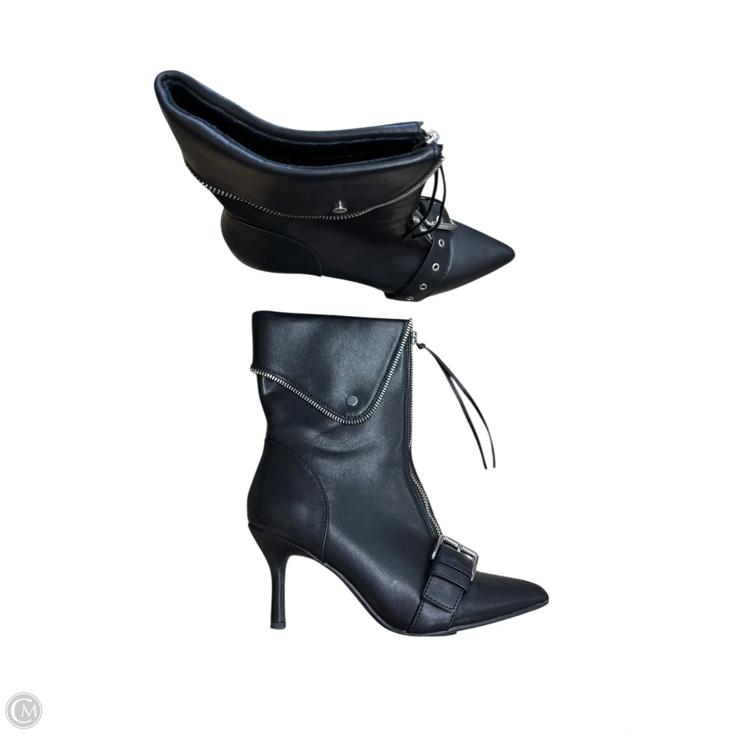 Boots Ankle Heels By A New Day In Black & Silver, Size: 8