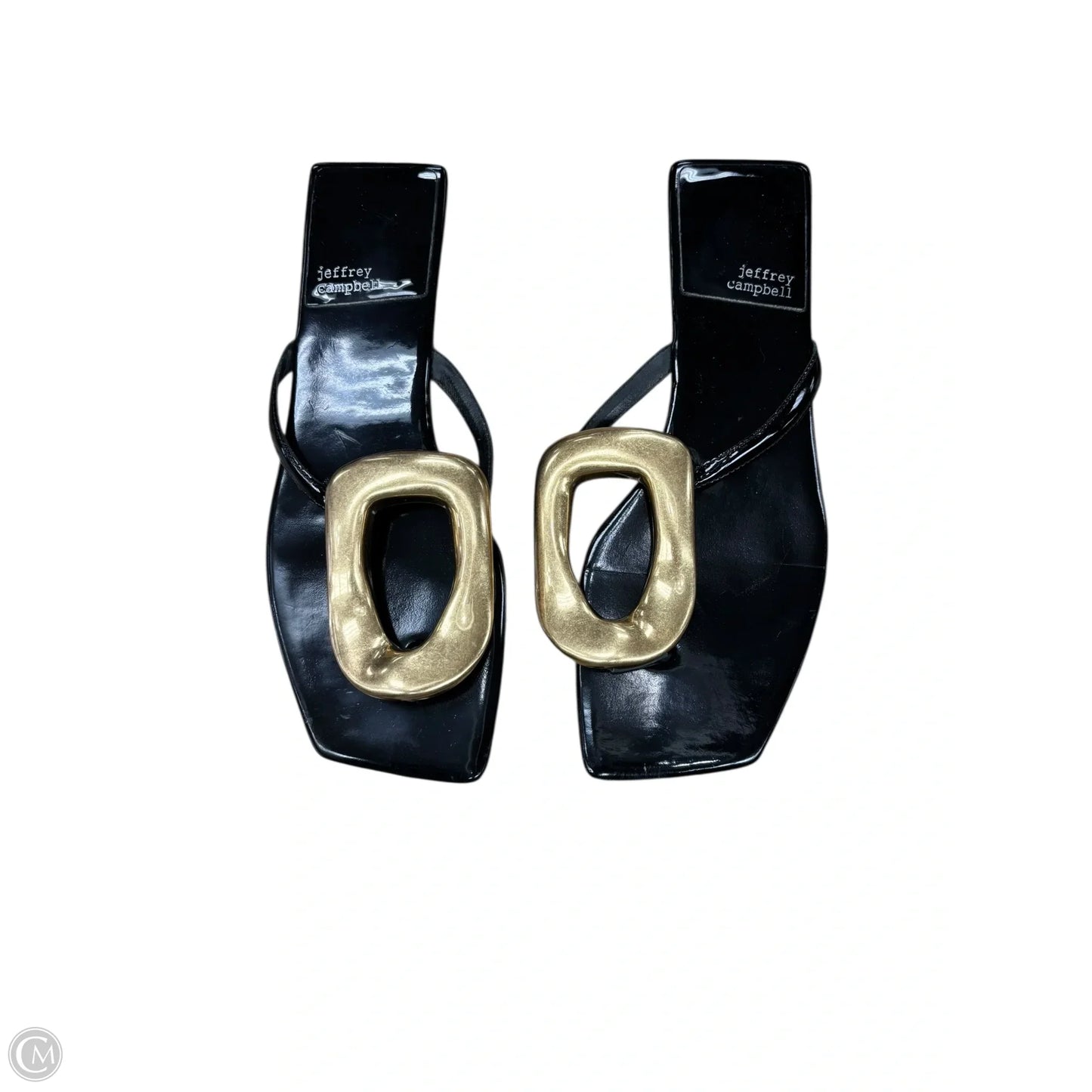 Sandals Flats By Jeffery Campbell In Black & Gold, Size: 7