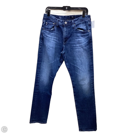 Jeans Straight By Adriano Goldschmied In Blue Denim, Size: 12