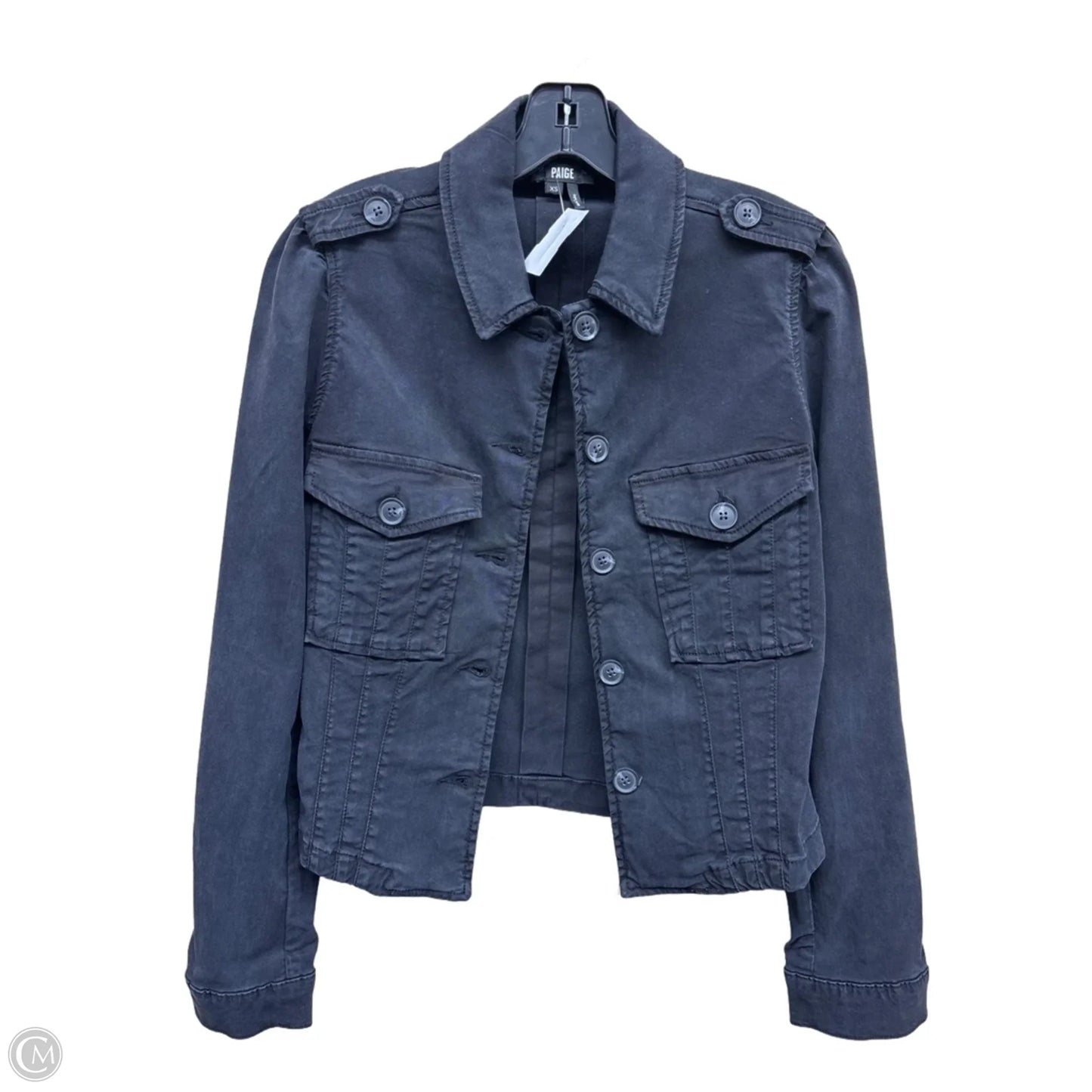 Jacket Denim By Paige In Black Denim, Size: Xs