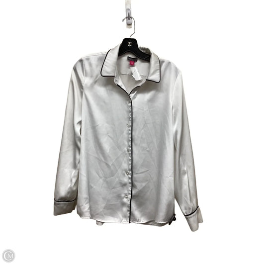 Top Long Sleeve By Vince Camuto In Black & White, Size: M