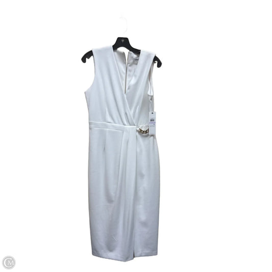 Dress Casual Midi By Calvin Klein In White, Size: 6