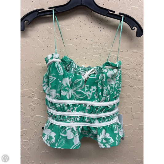 Top Sleeveless By Sienna Sky In Green & White, Size: S