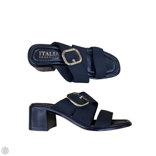 Sandals Heels Block By Italian Shoemakers In Multi-colored, Size: 7