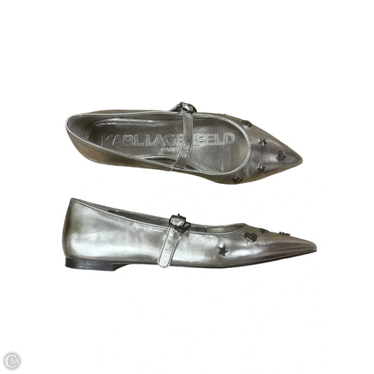 Shoes Designer By Karl Lagerfeld In Silver, Size: 7
