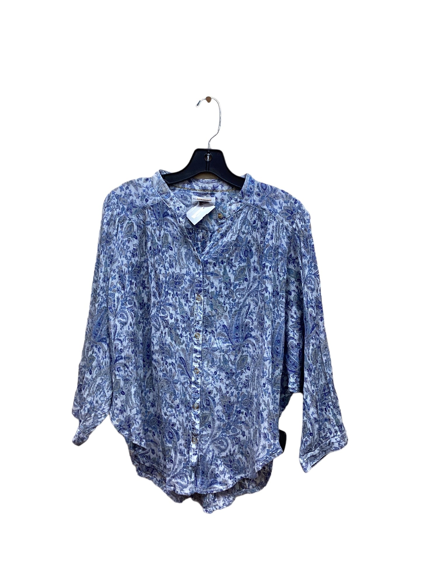 Blue & White Top Long Sleeve Pilcro, Size M