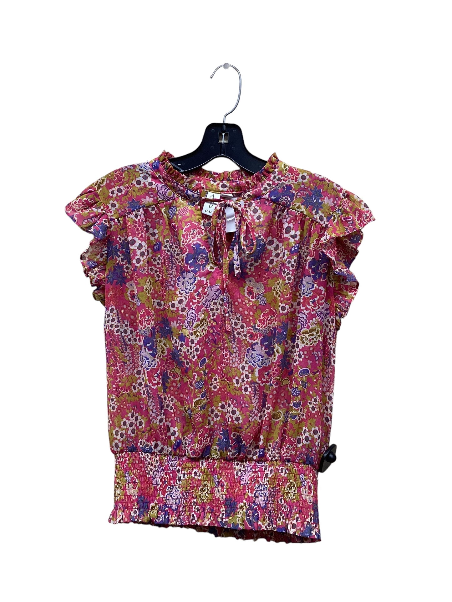 Floral Print Top Short Sleeve Joie, Size L