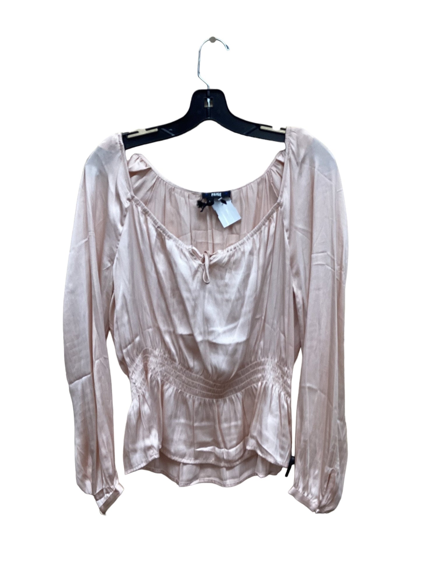 Top Long Sleeve By Paige In Pink, Size: L