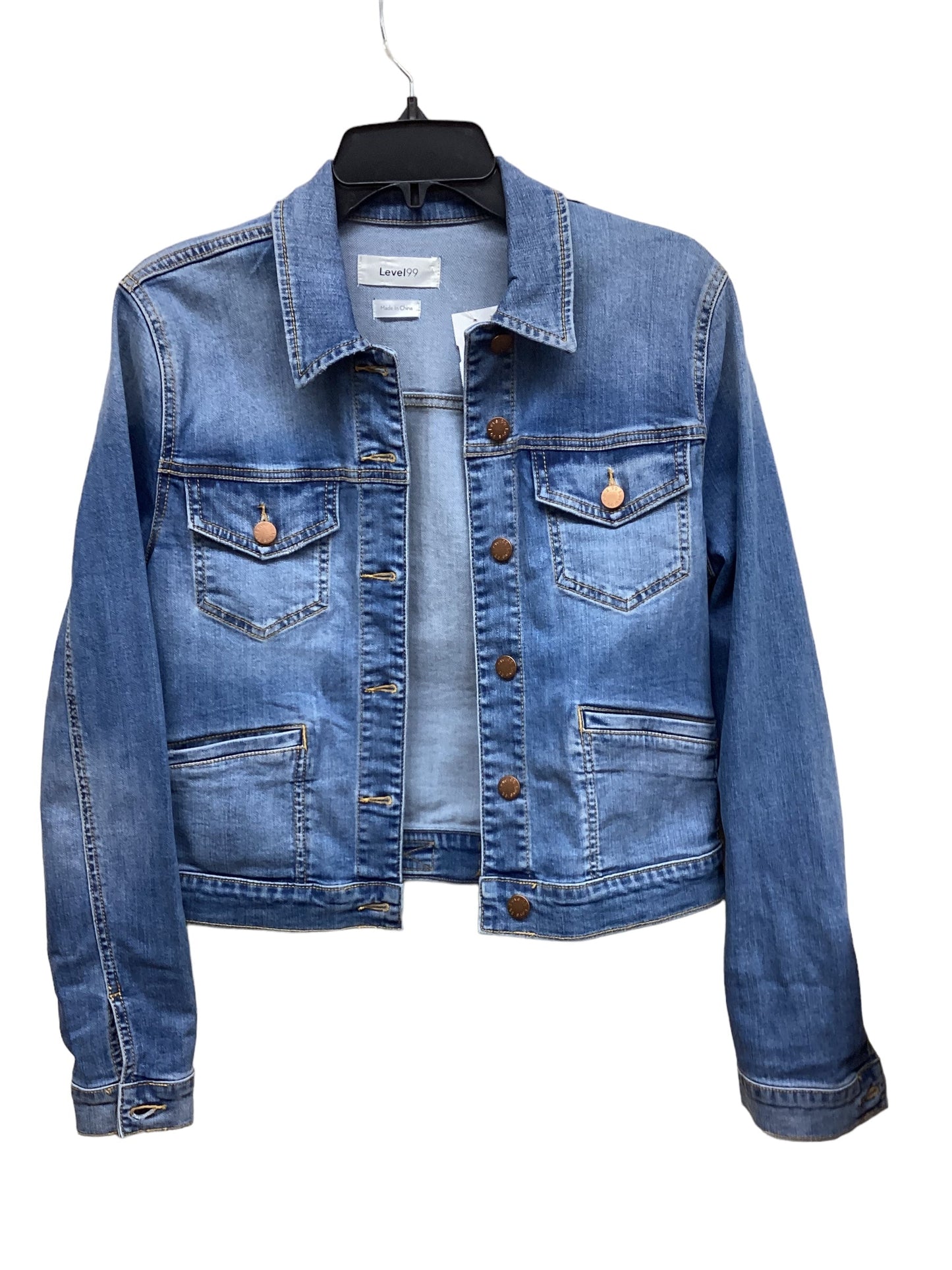 Jacket Denim By Level 99 In Blue Denim, Size: S