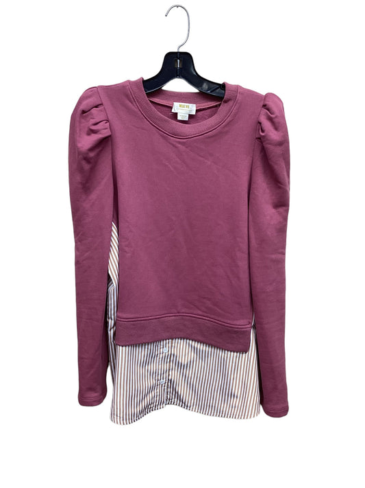 Top Long Sleeve By Maeve In Pink & Tan, Size: M