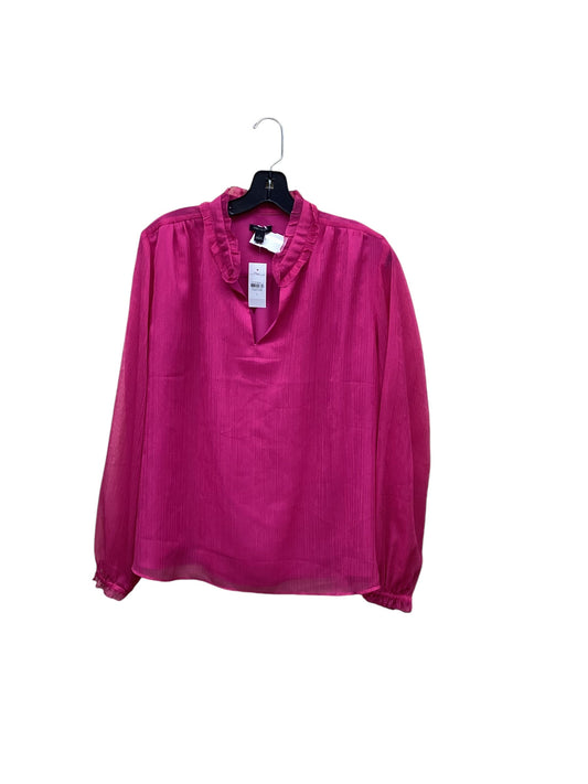 Top Long Sleeve By Ann Taylor In Pink, Size: L