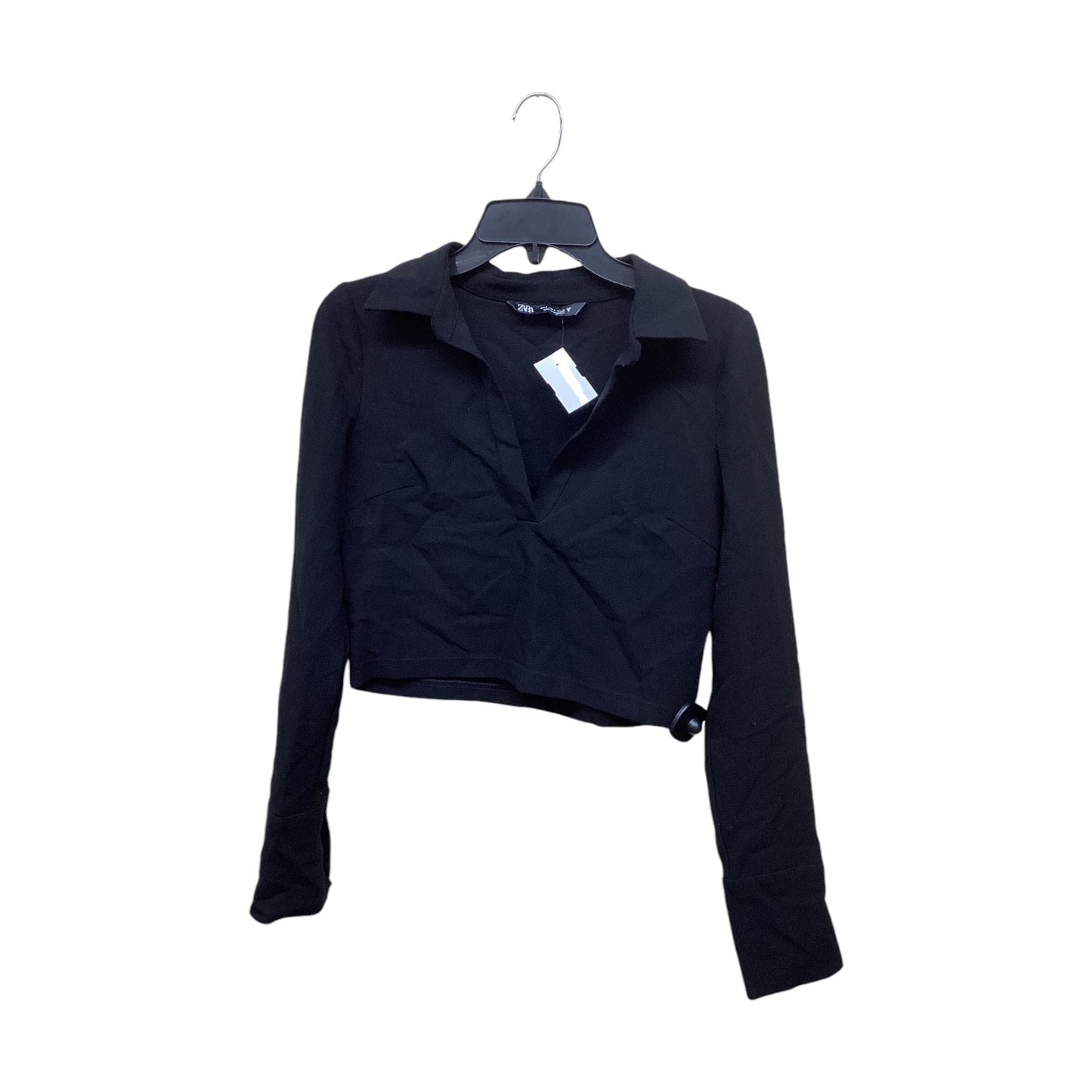 Top Long Sleeve By Zara In Black, Size: S