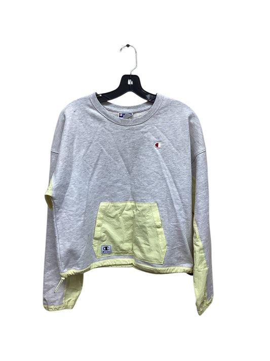 Athletic Sweatshirt Crewneck By Champion In Tan & Yellow, Size: S