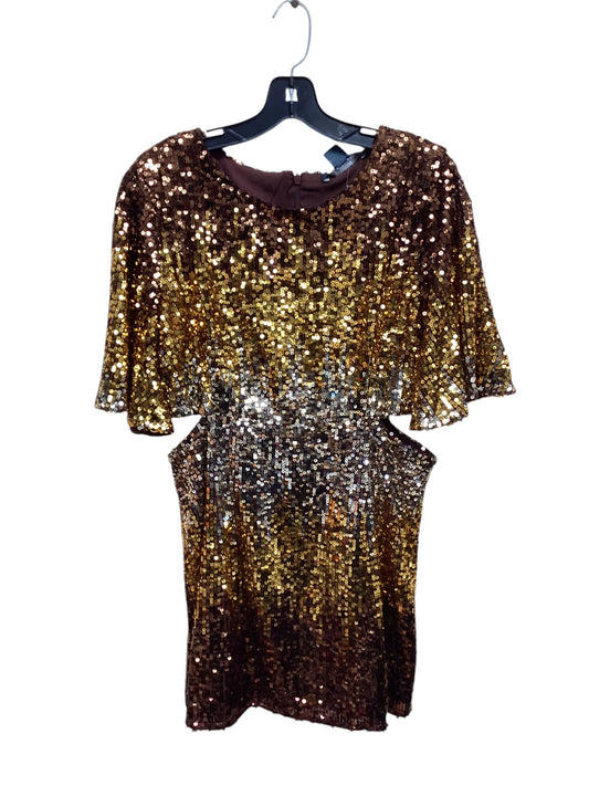 Dress Party Midi By French Connection In Gold, Size: Xl