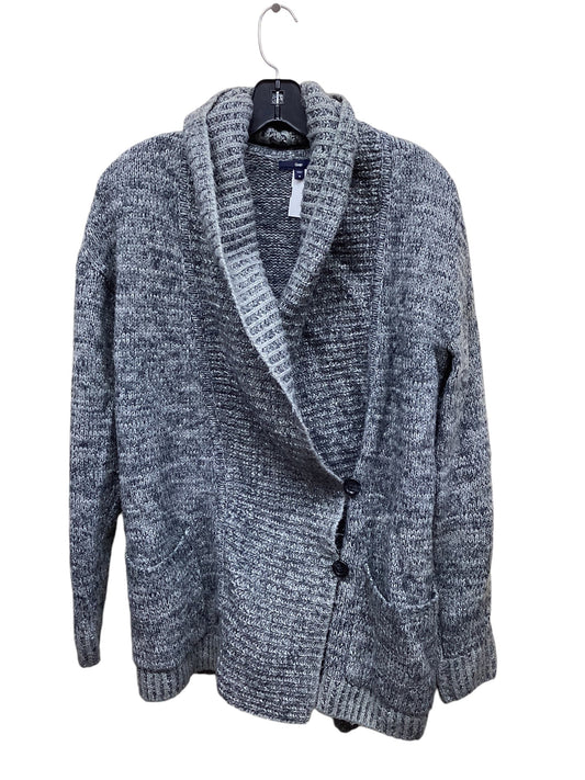 Sweater Cardigan By Gap In Blue & Grey, Size: M