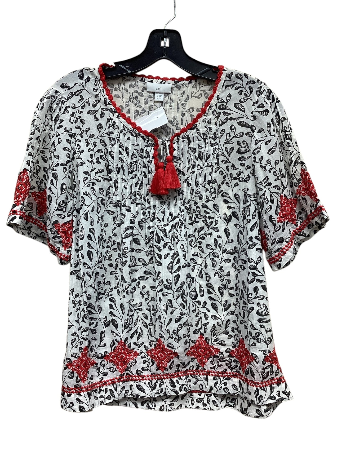 Top Short Sleeve By J. Jill In Black & White, Size: S