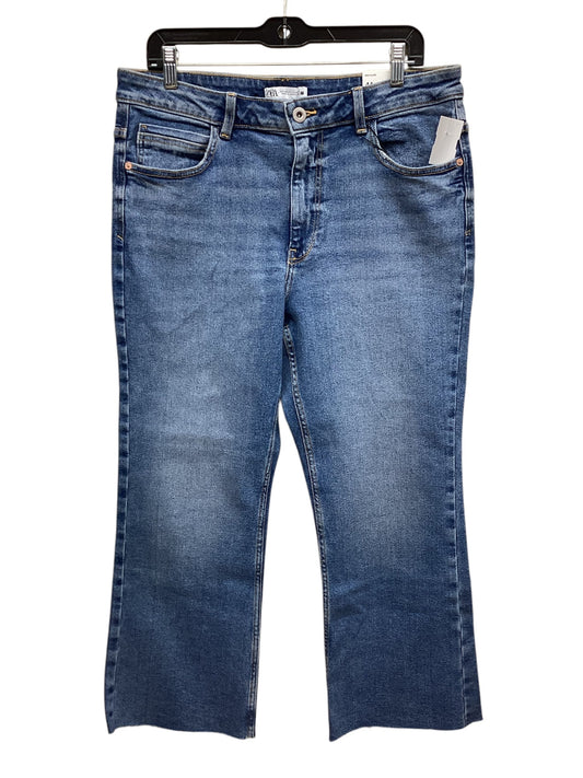 Jeans Straight By Zara In Blue Denim, Size: 12