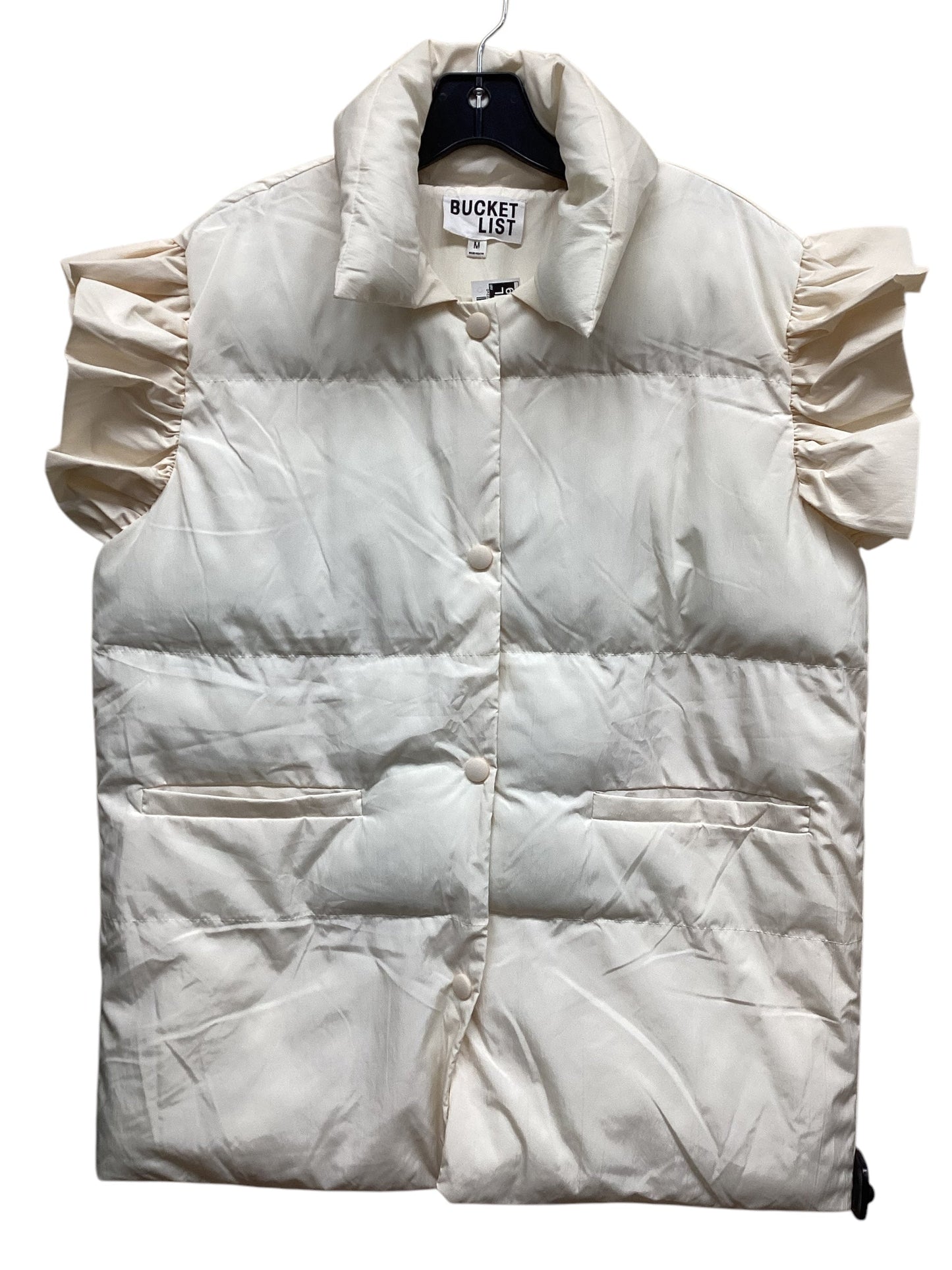 Vest Puffer & Quilted By Clothes Mentor In Cream, Size: M