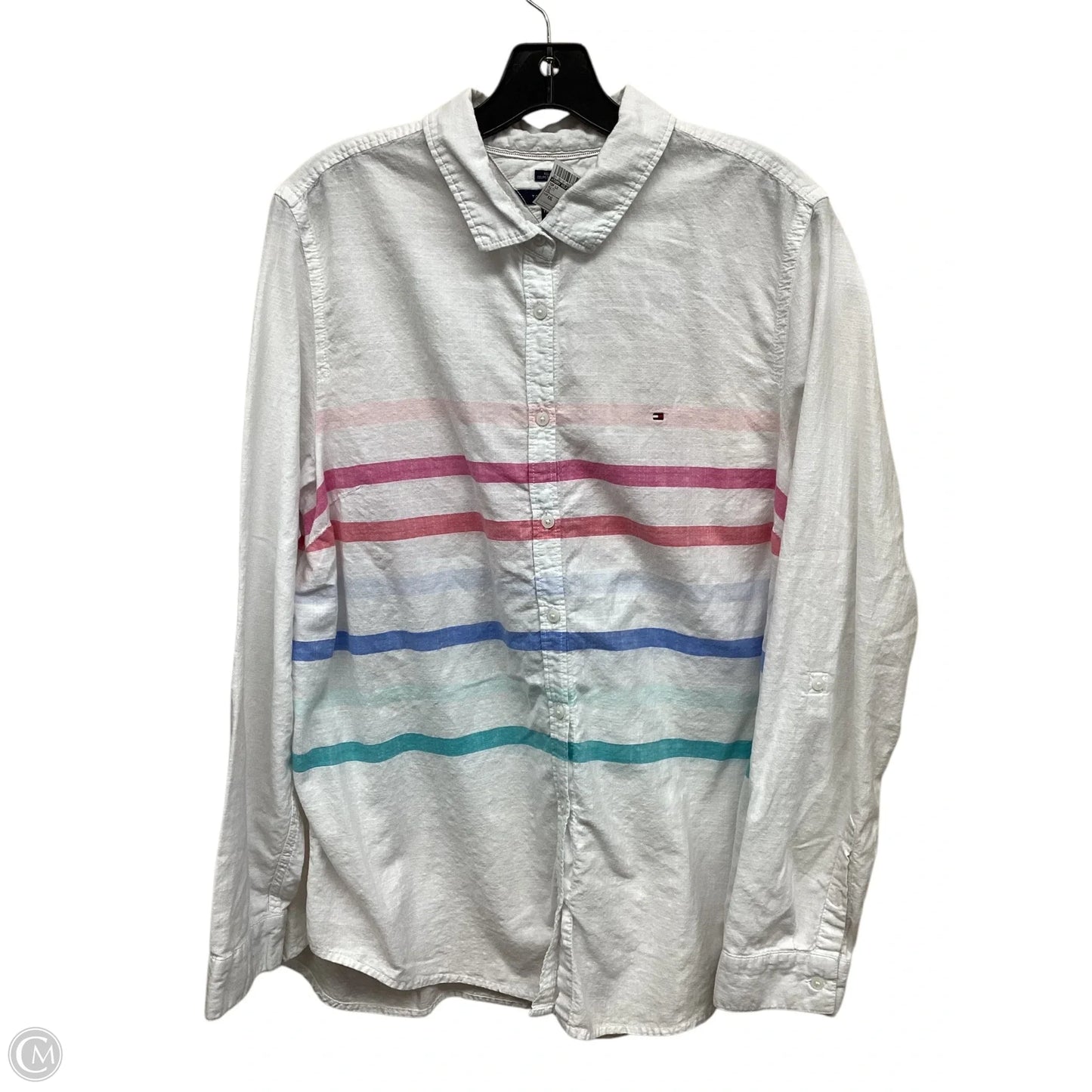 Top Long Sleeve By Tommy Hilfiger In Multi-colored, Size: Xxl