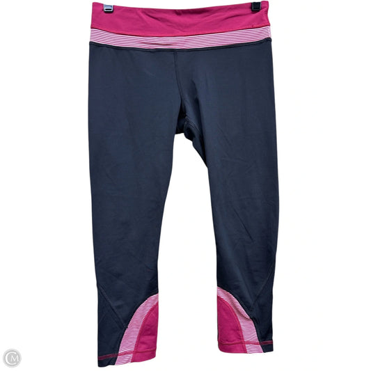 Athletic Capris By Lululemon In Black & Pink, Size: 6