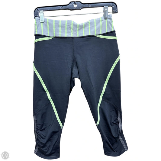 Athletic Capris By Lululemon In Black & Green, Size: 6