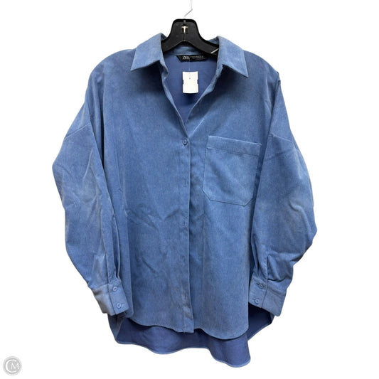Top Long Sleeve By Zara In Blue, Size: Xs