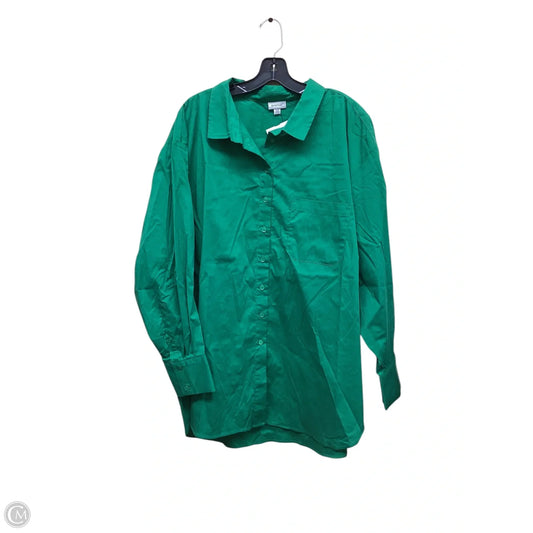 Top Long Sleeve By Avenue In Green, Size: Xxl