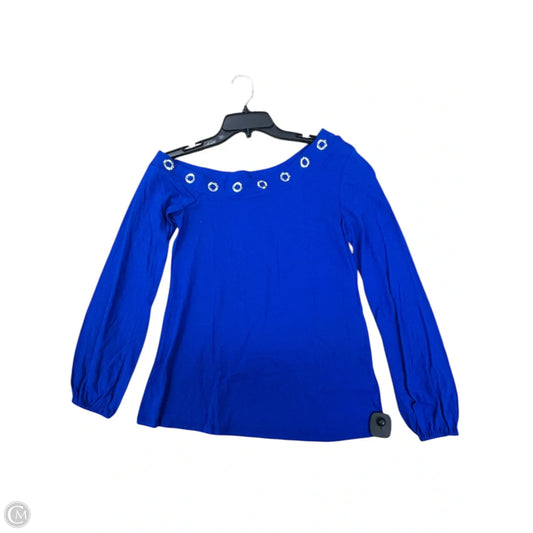 Top Long Sleeve By Michael By Michael Kors In Blue, Size: S