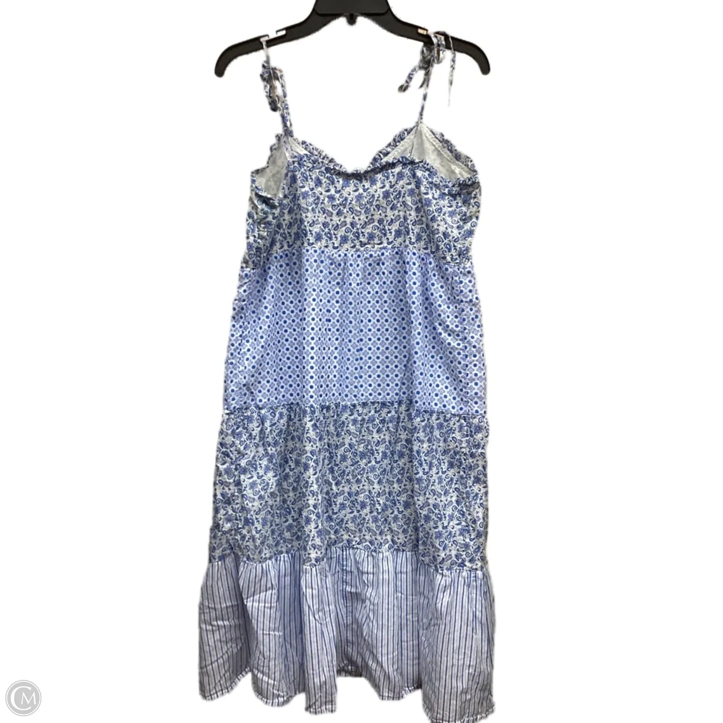 Dress Casual Midi By J. Crew In Blue & White, Size: M