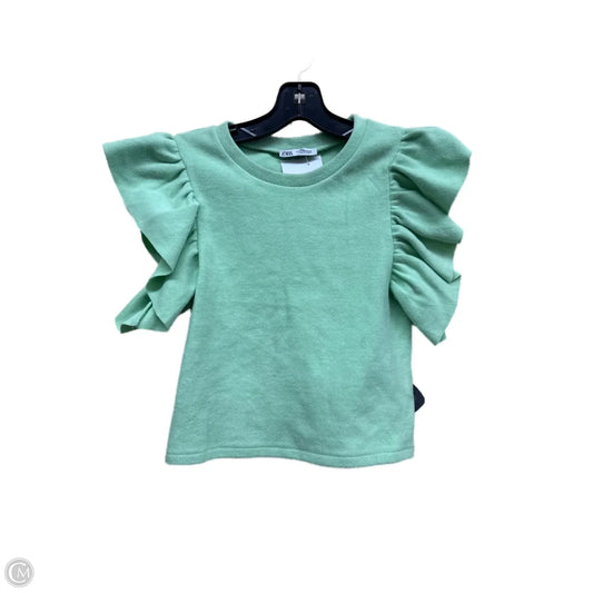 Top Sleeveless By Zara In Green, Size: S