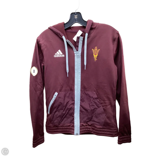 Athletic Jacket By Adidas In Maroon, Size: Xs