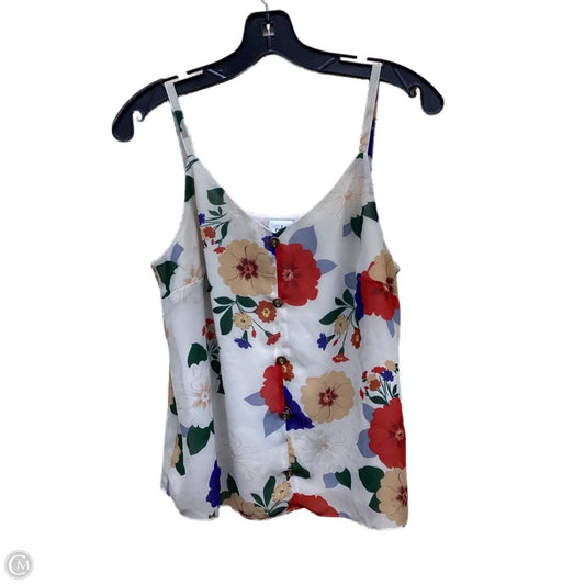 Top Sleeveless By Cabi In Floral Print, Size: S