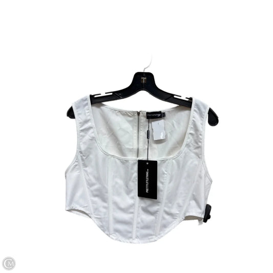 Top Sleeveless By Pretty Little Thing In White, Size: 10