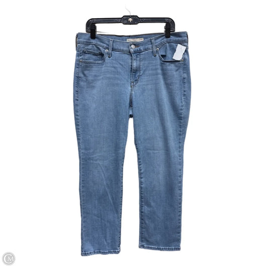 Jeans Straight By Levis In Blue Denim, Size: 14