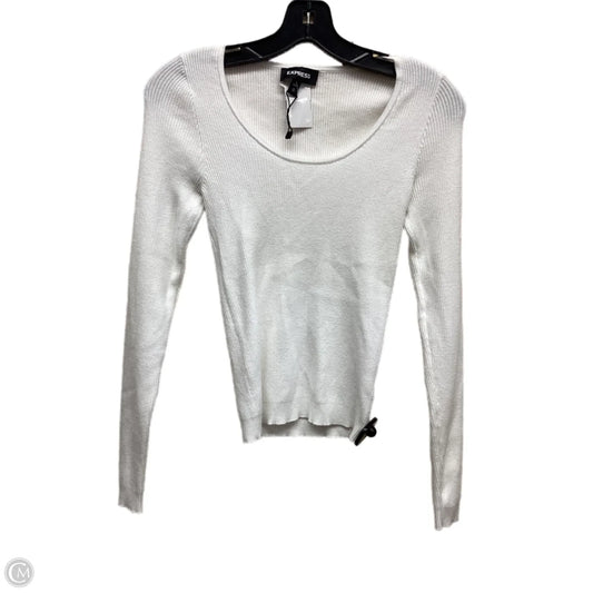 Top Long Sleeve By Express In White, Size: Xs