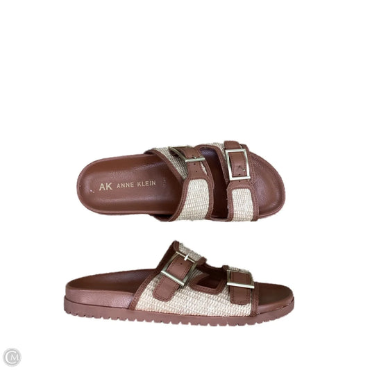 Sandals Flats By Anne Klein In Brown & Tan, Size: 9.5