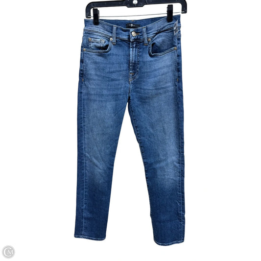 Jeans Straight By 7 For All Mankind In Blue Denim, Size: 0
