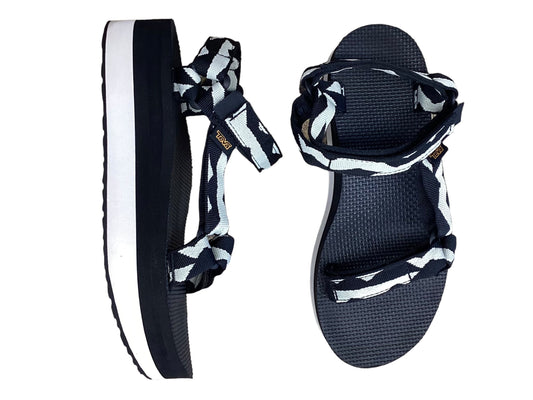 Black & White Sandals Heels Platform Teva, Size 7
