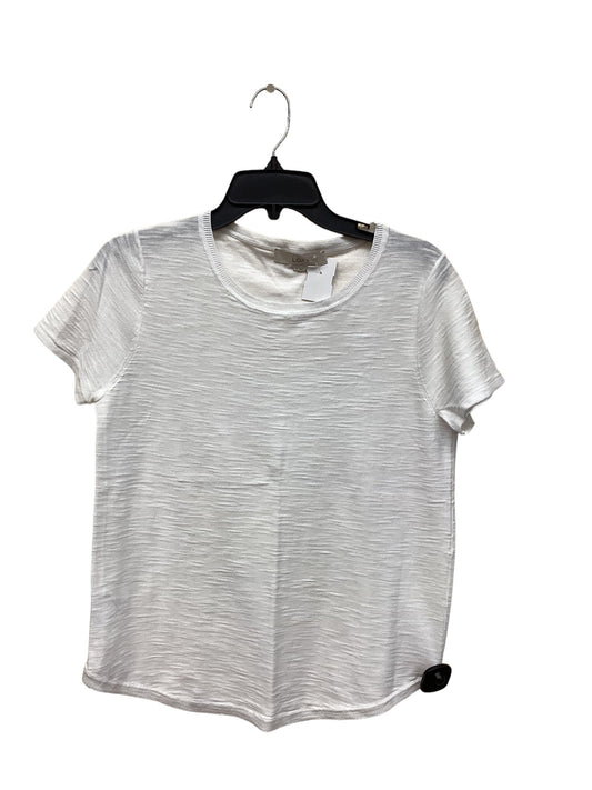 Ivory Top Short Sleeve Loft, Size M