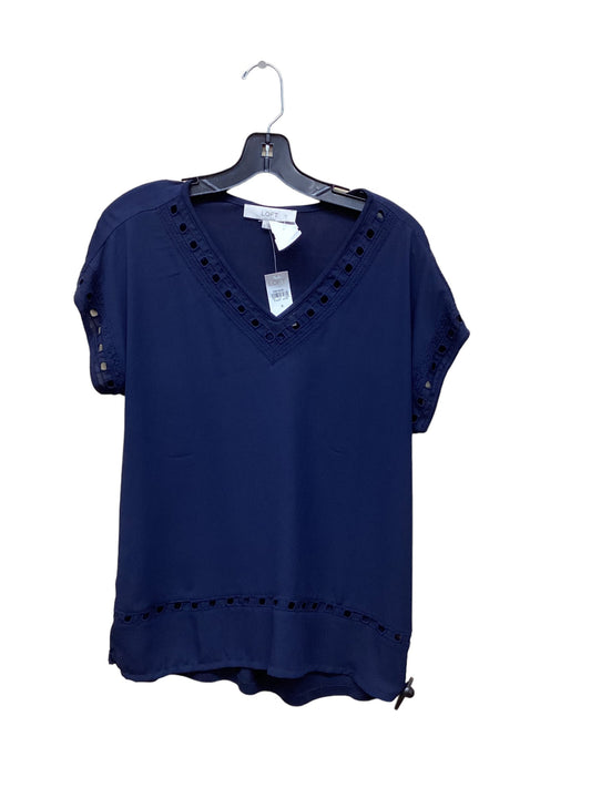 Navy Top Short Sleeve Loft, Size S