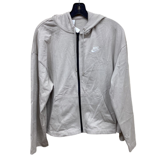 Athletic Jacket By Nike Apparel In Tan, Size: M