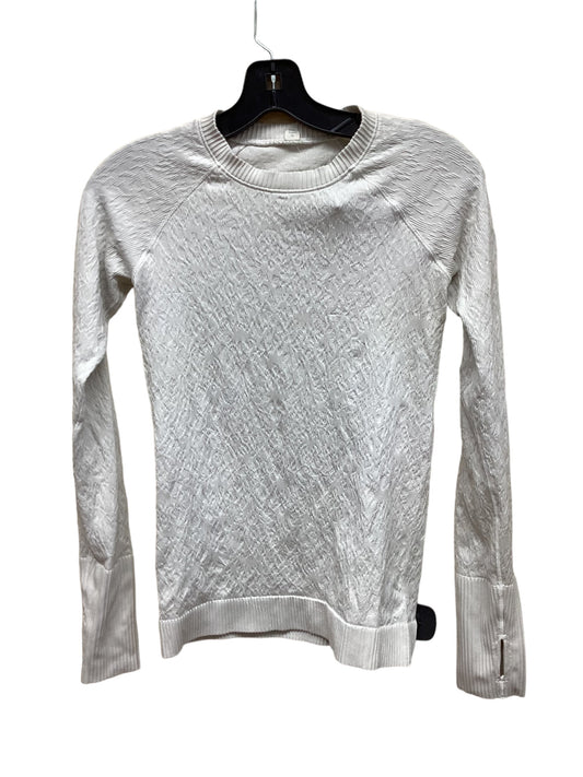 Athletic Top Long Sleeve Crewneck By Lululemon In White, Size: 6