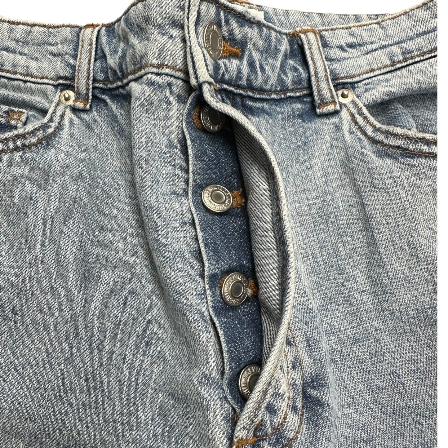 Jeans Straight By H&m In Blue Denim, Size: 8